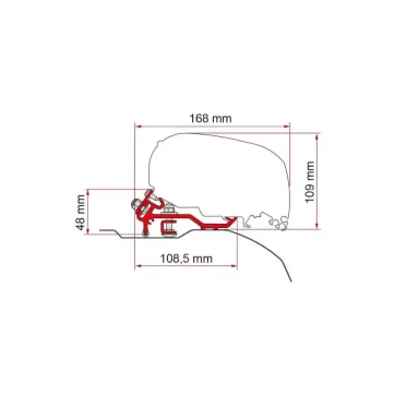 Kit Staffe per Fiamma F80S per Fiat Ducato Jumper Boxer H2-L2 Profilo Basso Alluminio